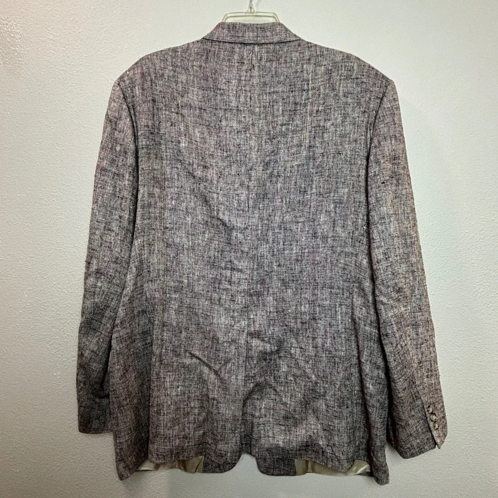 John Weitz Sport Coat Mens 44R Grey Multi 100% Silk Tweed Confetti Blazer Jacket